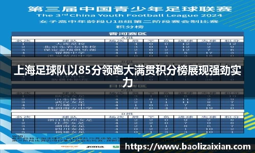 上海足球队以85分领跑大满贯积分榜展现强劲实力